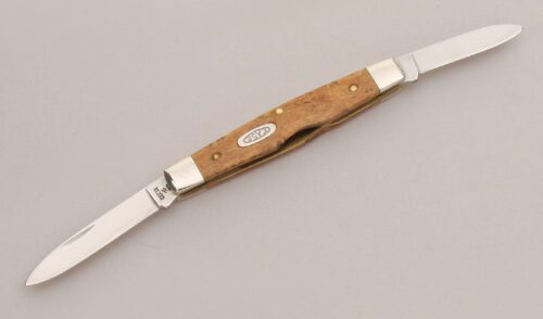 Case Cutlery 72042 SS 2 Blade Pen Knife with Birdseye Maple Scales handle material - Obverse Side - Item #KLC13241