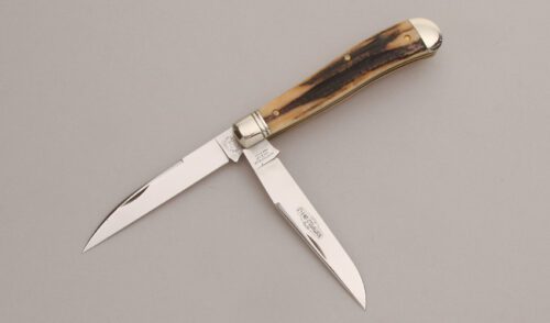 Great Eastern Cutlery 488217 Improved Trapper with Sambar Stag Handle Scales handle material - Obverse Side - Item #KLC13251