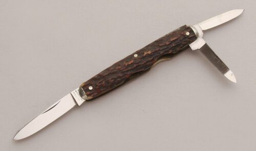 George Wostenholm Cutlery Whittler Pen Knife with Stag Handle Scales handle material - Obverse Side - Item #KLC13262