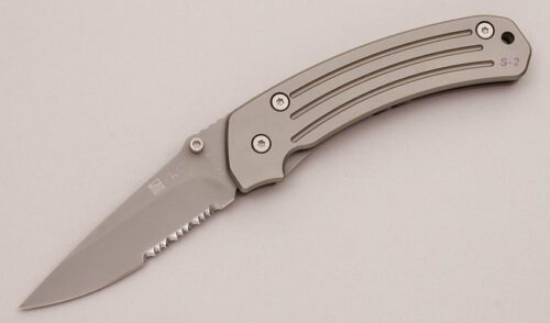 CRKT Knives S-2 Framelock Folder with Titanium Frame handle material - Obverse Side - Item #KLC13266