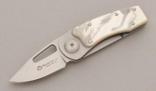 Maserin 436 Framelock Folder with Mother of Pearl Scale handle material - Obverse Side - Item #KLC13276