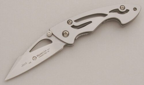 Maserin Model 250 Jack Framelock with Stainless Frame handle material - Obverse Side - Item #KLC13282