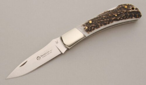Maserin Model 130 Lockback Folder with Stag Handle Scales handle material - Obverse Side - Item #KLC13283