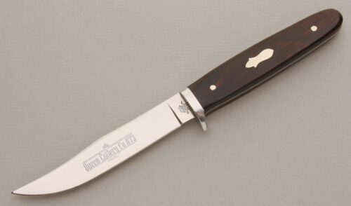 Queen Cutlery #73 Clip Point Hunter with Laminated Wood Handle handle material - Obverse Side - Item #KLC13287
