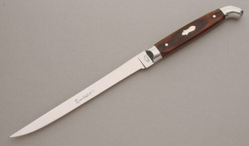 Queen Cutlery #F7 Filet Knife with Laminated Wood Scales handle material - Obverse Side - Item #KLC13288