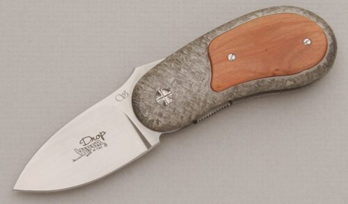 Viper Knives Drop Series Gents Folder with Hammered Titanium Scales handle material - Obverse Side - Item #KLC13298