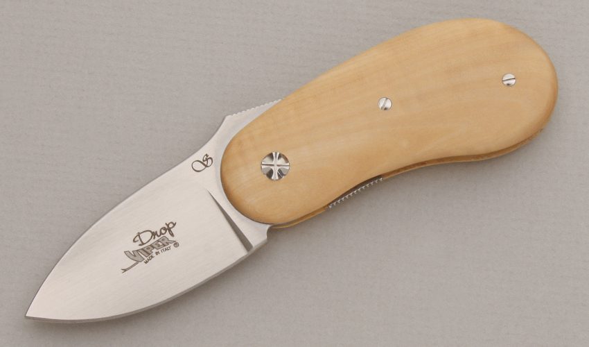 Viper Knives Drop Series Gents Folder with Olive Wood Handle Scales handle material - Obverse Side - Item #KLC13299