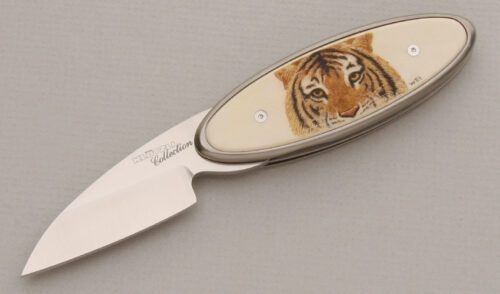 Klotzli Knives Christian Wimpff Linerlock with Titanium Frame handle material - Obverse Side - Item #KLC13307