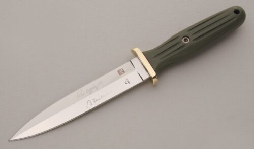Al Mar Knives 4002 AF Fighting Dagger with Green Zytel Handle handle material - Obverse Side - Item #KLC13316
