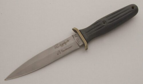 BlackJack Knives Applegate/Fairbairn Dagger with Black Zytel Handle handle material - Obverse Side - Item #KLC13317