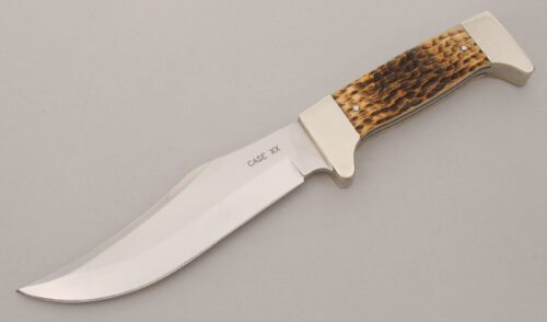Case Cutlery Model 3767 772-6 SS Utility with Peach Seed Amber Bone Scales handle material - Obverse Side - Item #KLC13346