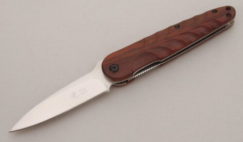 Hikari Higo Style Liner Lock Folder with Cocobolo Wood Handle Scales handle material - Obverse Side - Item #KLC13359