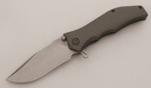 HTM Knives Assisted Open Gun Hammer with T-6 6061 Aluminum Scales handle material - Obverse Side - Item #KLC13363