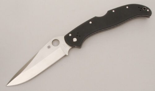 Spyderco Knives C180GP Tatanka Midlock Folder with Black G-10 Scales handle material - Obverse Side - Item #KLC13374