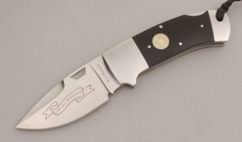 A.G. Russell 2013 Texas Ranger The Beast with Ebony Rucarta Handle Scales handle material - Obverse Side - Item #KLC13394