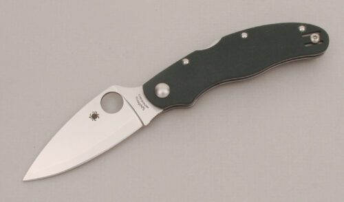 Spyderco Knives C113GPGR Caly 3 Midlock with Green G-10 Scales handle material - Obverse Side - Item #KLC13397
