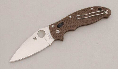 Spyderco Knives C101PBN2 Manix 2 with Brown FRN Handles handle material - Obverse Side - Item #KLC13398