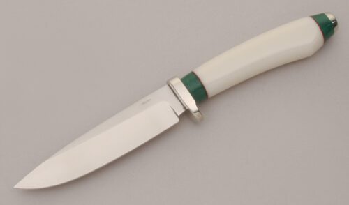 Kelgin Knives Hunter with White Corian Handle handle material - Obverse Side - Item #KLC13404