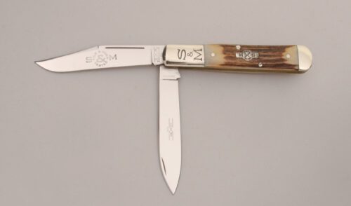 Schatt & Morgan 032171 Large Deluxe Barlow with Stag Handle Scales handle material - Obverse Side - Item #KLC13422
