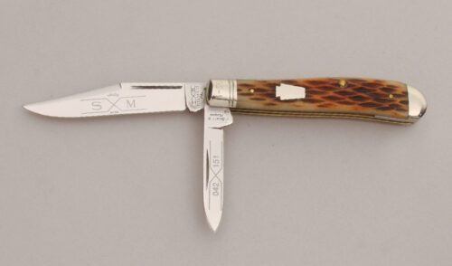 Schatt & Morgan 042151 Mini Trapper with Jigged Bone Scales handle material - Obverse Side - Item #KLC13426