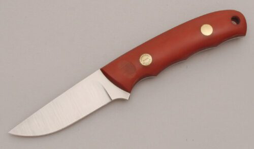 Dozier Knives Straight Personal with Coral Rucarta Scales handle material - Obverse Side - Item #KLC13430
