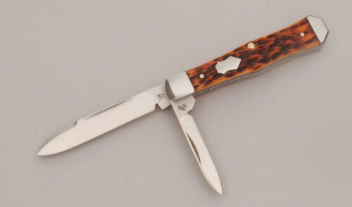 Case Cutlery TB622011 Tony Bose Coffin Jack with Chestnut Bone Scales handle material - Obverse Side - Item #KLC13433