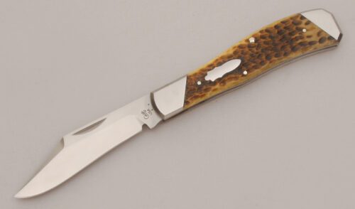 Case Cutlery Tony Bose Arkansas Hunter with Antique Bone Scales handle material - Obverse Side - Item #KLC13434