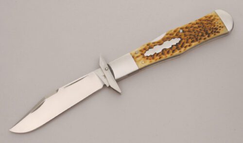 Case Cutlery TB612007 Swing Guard Lockback with Antique Bone Scales handle material - Obverse Side - Item #KLC13436