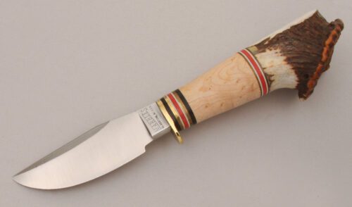 Marble's Knives Custom 2000 Trailcraft with Birdseye Maple & Stag Handle handle material - Obverse Side - Item #KLC13449