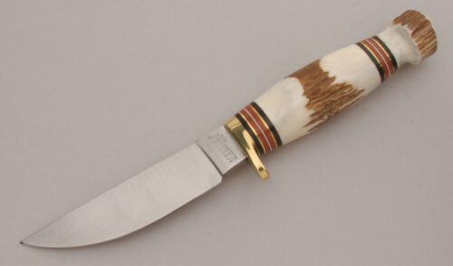 Marble's Knives Plainsman with Stag Handle handle material - Obverse Side - Item #KLC13453