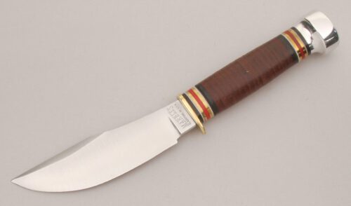 Marble's Knives Woodcraft with Stacked Leather Handle handle material - Obverse Side - Item #KLC13456