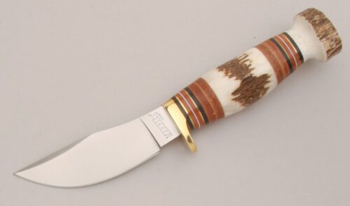 Marble's Knives Fieldcraft with Stag & Leather Handle handle material - Obverse Side - Item #KLC13461