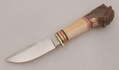 Marble's Knives Fieldcraft with Curly Maple & Stag Handle handle material - Obverse Side - Item #KLC13463