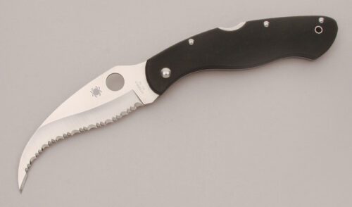 Spyderco Knives Civilian Midlock Folder with Black G-10 Handle Scales handle material - Obverse Side - Item #KLC13466