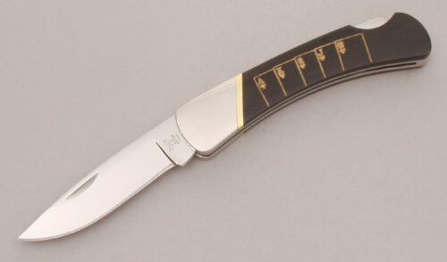 Buck Knives 500 Duke Hearts Royal Flush with Nickel Silver Frame handle material - Obverse Side - Item #KLC13472