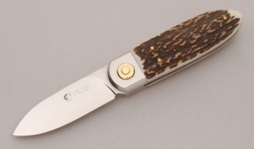 Maserin 181/CV Hunting Folder with Stag Handle Scales handle material - Obverse Side - Item #KLC13475