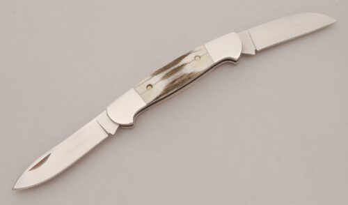 Buck Knives Chuck Buck-AGR Signature Knife with Stag Handle Scales handle material - Obverse Side - Item #KLC13480