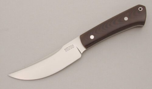 Bark River Knife & Tool Upland Special with Maroon Micarta Handle Scales handle material - Obverse Side - Item #KLC13494
