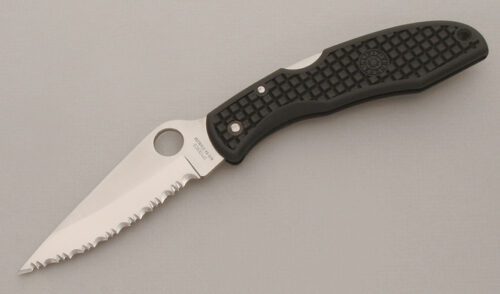 Spyderco Knives C10SBK Endura Lockback with Black FRN Frame handle material - Obverse Side - Item #KLC13505