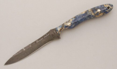 Barry Dawson Select Hunter with Blue Maple Burl Wood Scales handle material - Obverse Side - Item #KLC13509