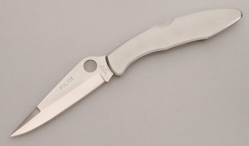 Spyderco Knives C07P Police Midlock Folder with Stainless Steel Frame handle material - Obverse Side - Item #KLC13526