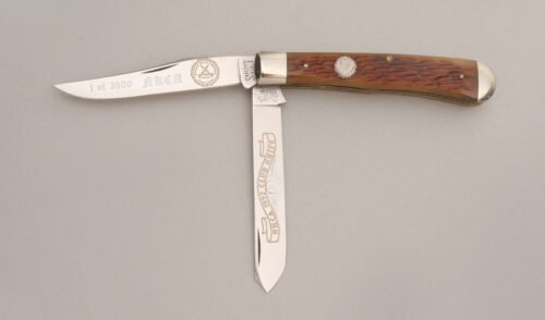 Sargent Company 1992 NKCA Club Trapper with Brown Jigged Bone Scales handle material - Obverse Side - Item #KLC13539