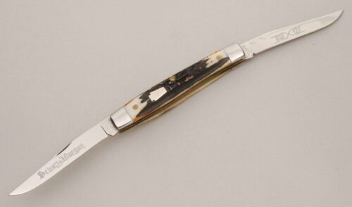 Schatt & Morgan 032127 Yankee Muskrat with Stag Handle Scales handle material - Obverse Side - Item #KLC13543