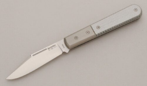 LionSteel Shuffler with White Carbon Fiber Scales handle material - Obverse Side - Item #KLC13555