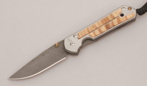 Chris Reeve Knives Damascus Small Sebenza 21 with Titanium Frame handle material - Obverse Side - Item #KLC13568