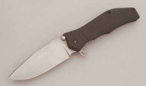 HTM Knives Darrel Ralph Gun Hammer with T-6 6061 Aluminum Scales handle material - Obverse Side - Item #KLC13570