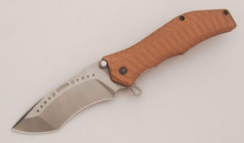 HTM Knives Darrel Ralph Gun Hammer with Bronze Colored Aluminum Scales handle material - Obverse Side - Item #KLC13571
