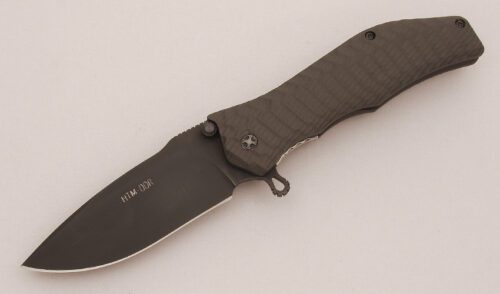 HTM Knives Darrel Ralph Gun Hammer with Black Aluminum Scales handle material - Obverse Side - Item #KLC13573