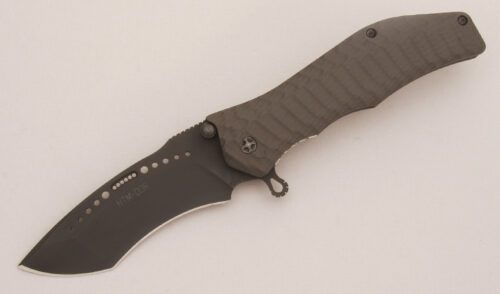 HTM Knives Darrel Ralph Gun Hammer with Dark Gray Aluminum Scales handle material - Obverse Side - Item #KLC13575