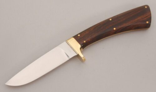 Al Warren Drop Point Hunter with Desert Ironwood Scales handle material - Obverse Side - Item #KLC13579